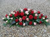 Red and Pink Rose Casket Spray