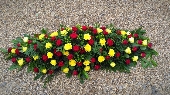 Red and Yellow Rose Casket Spray