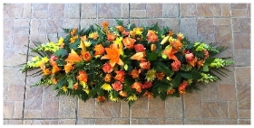 Orange & Yellow Casket Spray