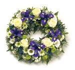 Wreath Leaf Edging Blue & White