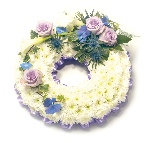 Wreath Ribbon Edging  LIlac and White